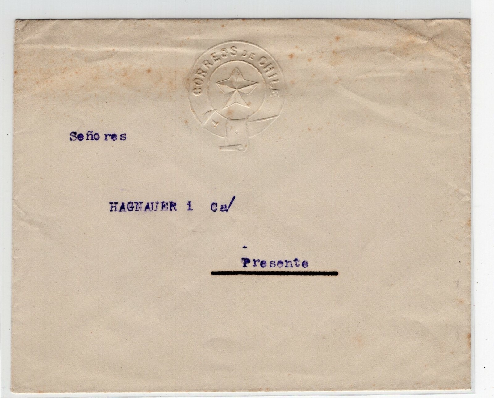 CHILE "CORREOS DE CHILE" Oficial service cover circa 1900 