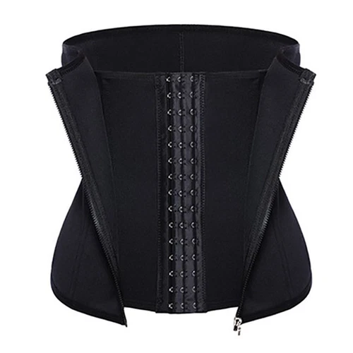 Entrenador de Cintura Neopreno Cinturón Cremallera + Ganchos Modelador de Cuerpo Corsé Faja Banda Delgada HG - Imagen 6 de 27