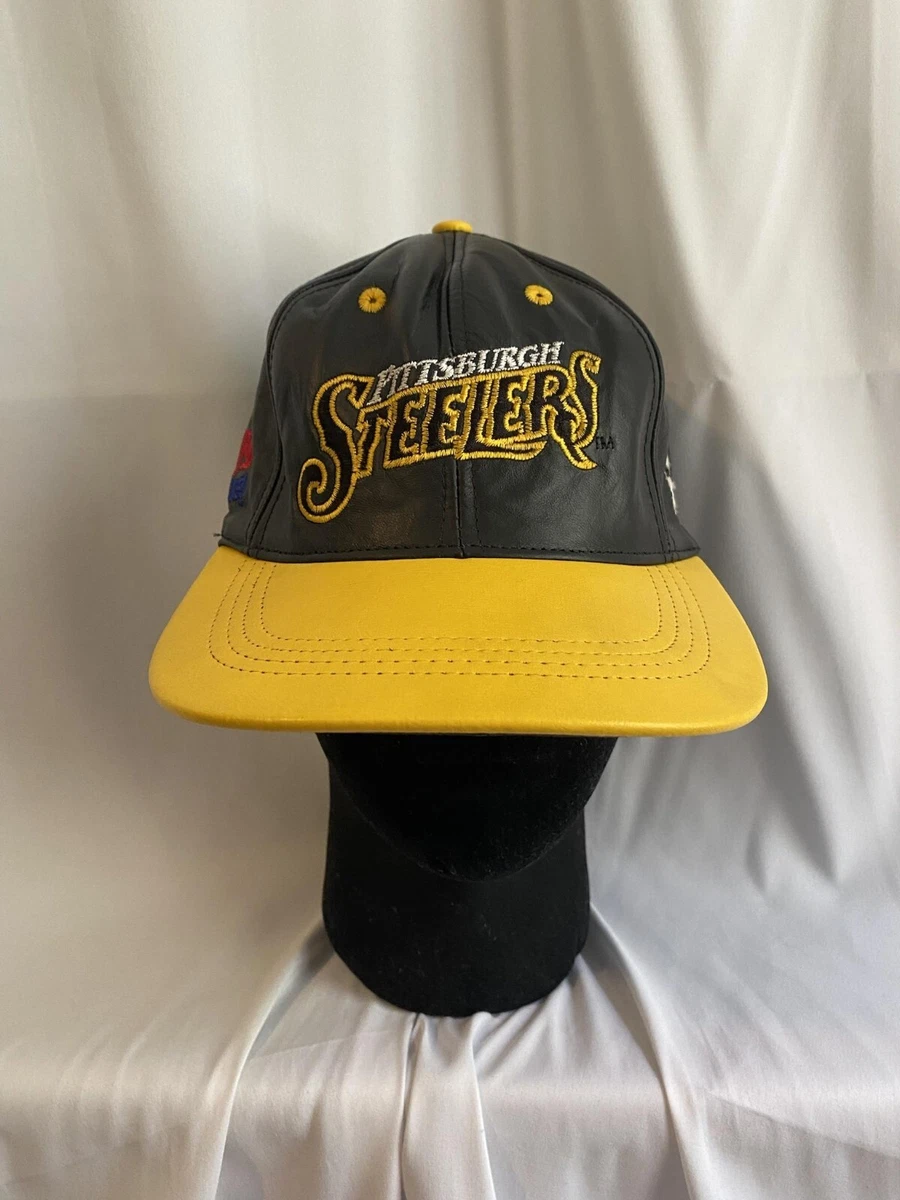 Vintage Pittsburgh Steelers Leather Snapback Hat Cap Made in USA