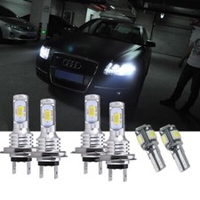 For Audi A6 2004-11 - 6X 6000K Front Led HID Headlight High/Low/Side Light Bulbs