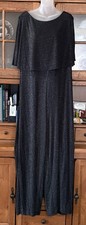CONNECTED APPAREL Metallic Jumpsuit Black Cap...