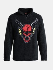 Netflix Stranger Things Men's Plush Fleece Quarter Zip Sweatshirt, Size L NWOT