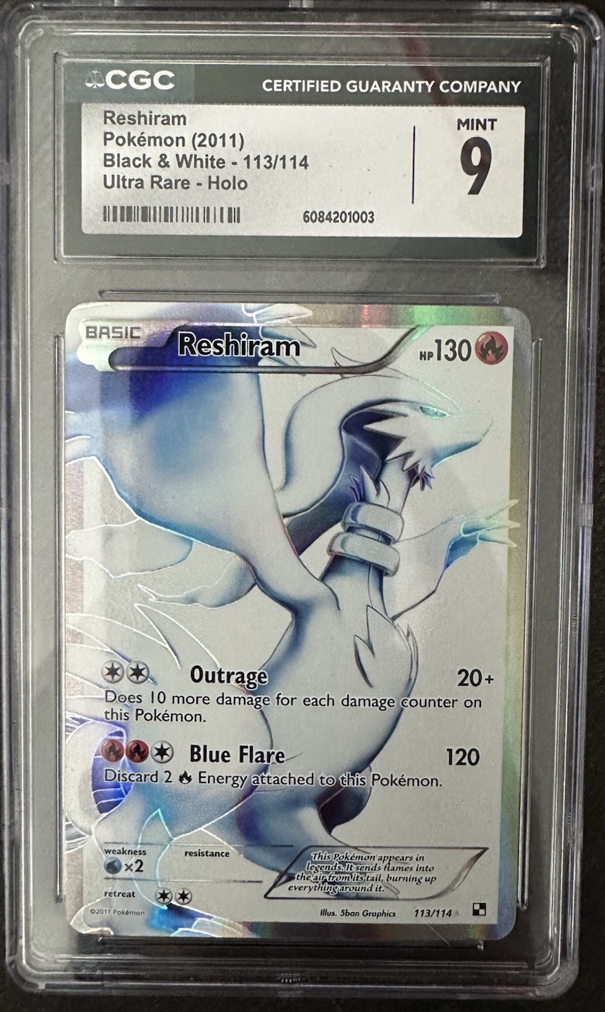 Pokemon CGC 9 Reshiram Ultra Rare 2011 113/114 Black & White English