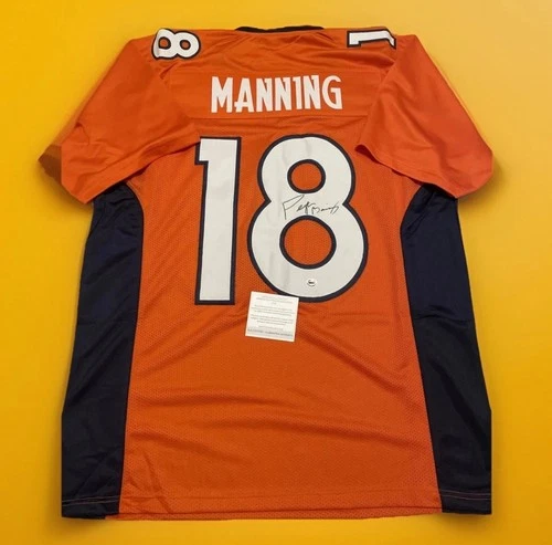 Peyton Manning Denver Broncos Signed Football Jersey with COA autograph