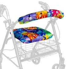 Top Glides Universal Rollator Walker Seat and Backrest Covers Cats