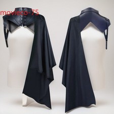 Medieval Vintage Black Single Shoulder Cape Halloween Cosplay Cloak Performance
