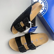 Birkenstock Arizona Black Suede Leather Men's/Women's Casual Sandals