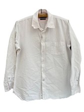 Broadbent  Boothroyd Luxury Cotton The Oxford Men's Shirt Off White/Pink Size L