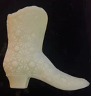 Fenton Lemon Satin Daisy & Button Vaseline Glass Boot