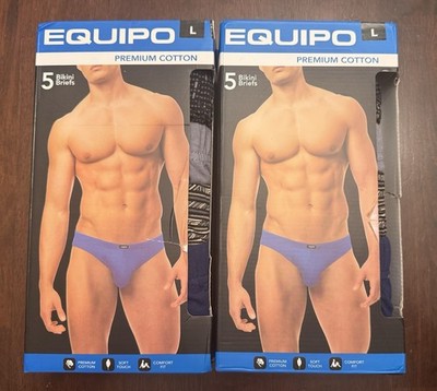 Lot of 2 EQUIPO Cotton Bikini Briefs 10 Pack Men's Large (Jockey Papi 2xist)
