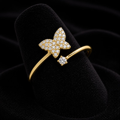 Butterfly Wrap Ring 9ct Yellow Gold Hallmarked Sizes J - R British Made