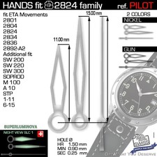 HANDS SET FOR MOVEMENT ETA 2801 2804 2824 2834 2836 SW200 SW220 - Ref PILOT 24