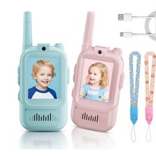Mini Video Wireless Walkie Talkies For Kids Handheld 2 Pack Rechargeable Interco