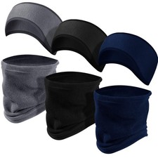 6 PCS Kids Fleece Ear Warmer Headband Neck Gaiter Set Muff Scarf Cycling