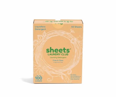 Laundry Detergent Sheets, 100 Loads - Fragrance Free, Eco-Friendly