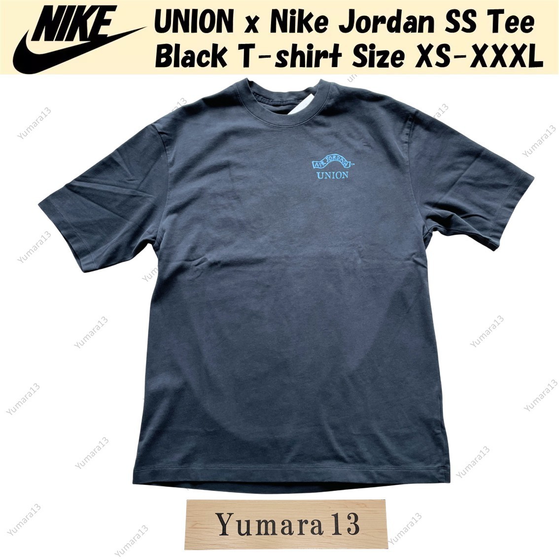 UNION AIR JORDAN Tシャツ Mサイズ UNION x Nike Jordan SS Tee Black T-shirt XS-XXXL Japan Size