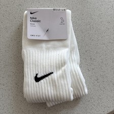 1 Pair Nike Classic Cushioned Knee High Soccer Socks Men 8-12,Women10-13 White