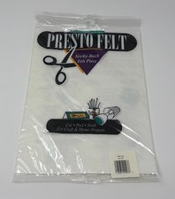 NEW in Package - Presto Felt Sticky Back Felt for Crafting - 9" x 12" - White