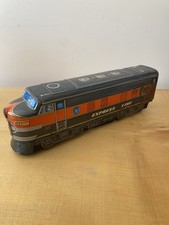 vintage TN Japan tin toy train labeled "A12 Express Line" from the 1950s/1960s