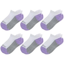 Sunew 6 Pairs Boys Girls Ankle Socks for 11-13 Years, 6 White Purple