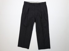 Vintage 90s Streetwear Mens 34x26 Wool Blend Pinstriped Wide Leg Chino Pants