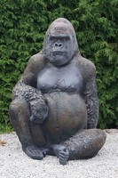 Design Gorilla Sitzen Figur Statue Skulptur Figuren Skulpturen Garten Dekoration
