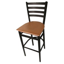 Oak Street Mfg Sl2301SVNT Ladderback Barstool w/Natural Wood Seat