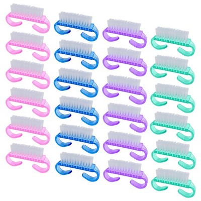 Handle Grip Nail Brush, 24 Pack Small Fingernail Pink, Purple, Blue, Green