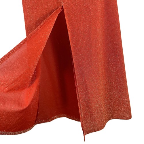Vintage Orange Sparkle Front Split Maxi Prom/Bridesmaid Occasion Dress UK 12 - Picture 2 of 8