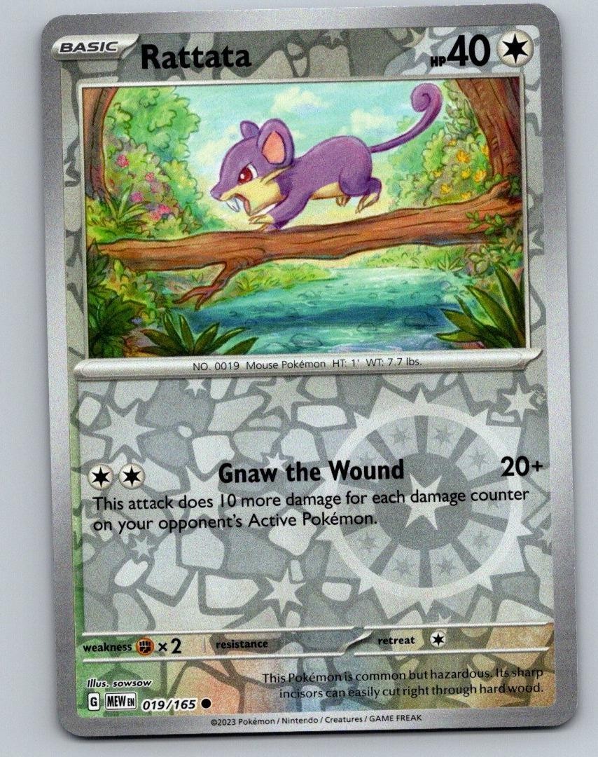 Pokemon TCG 151 - Rattata 019/165 Reverse Holo