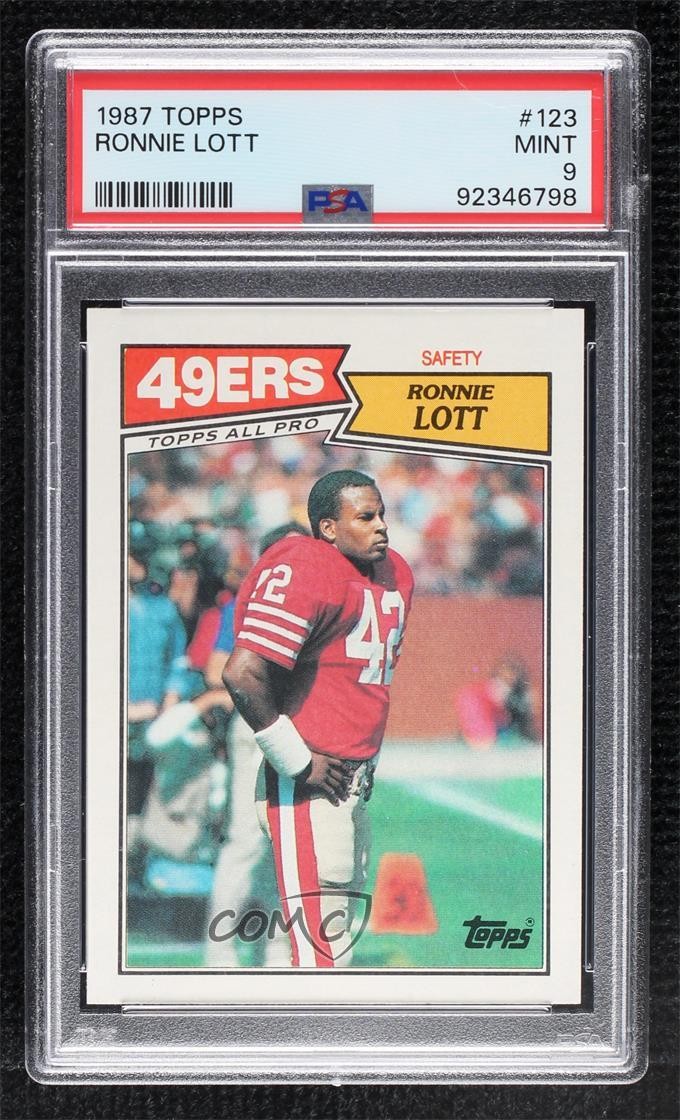 1987 Topps Ronnie Lott #123 PSA 9 MINT HOF 18rt
