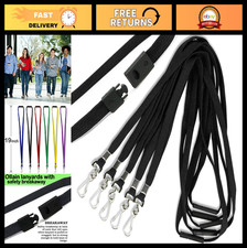 Safety Breakaway Lanyard with J-Hook - ID Badge Holder, Cruise, 50 Pack, Black
