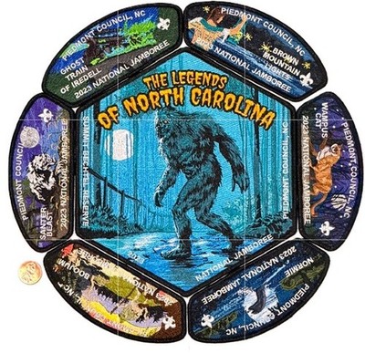BOY SCOUT BSA PIEDMONT 2026 OA 560 NC 2023 JAMBOREE 7-PATCH JSP BIGFOOT SET COOL