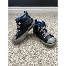 Converse Infant High Top Sneakers Black Blue Gray Size 6 Toddler Shoes