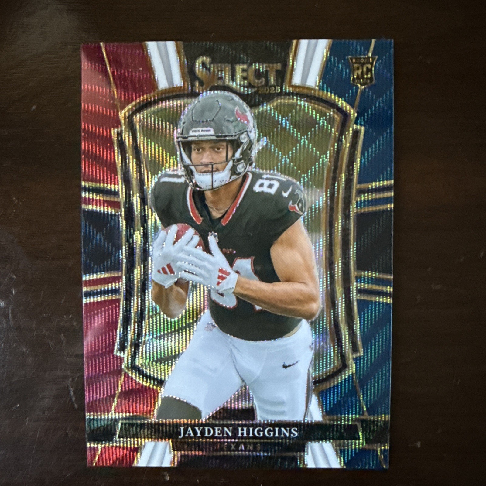 2025 Panini Select Football Jayden Higgins RC Premier Level Tri-Color /299 #136