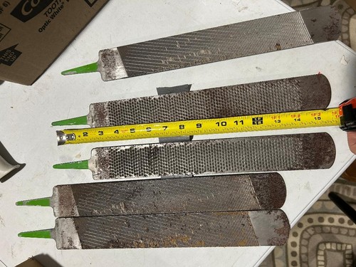 Five (5) HELLER Farrier Used Hoof Rasps Files Knife Making Blacksmith Tools 17"