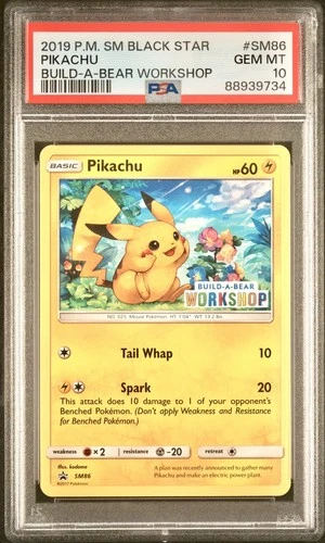 Build a Bear Pokemon Card Pikachu SM86 Promo Trading Card TCG PSA 10 Graded