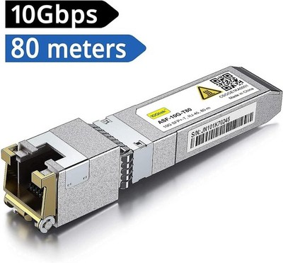 10G SFP+ to RJ45 Transceiver 80m, 10GBase-T Copper Ethernet Module