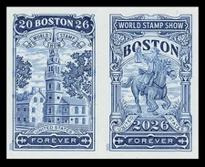 US #6029a-30a Boston 2026 Imperf horizontal pair NDC 2025 SOLD OUT