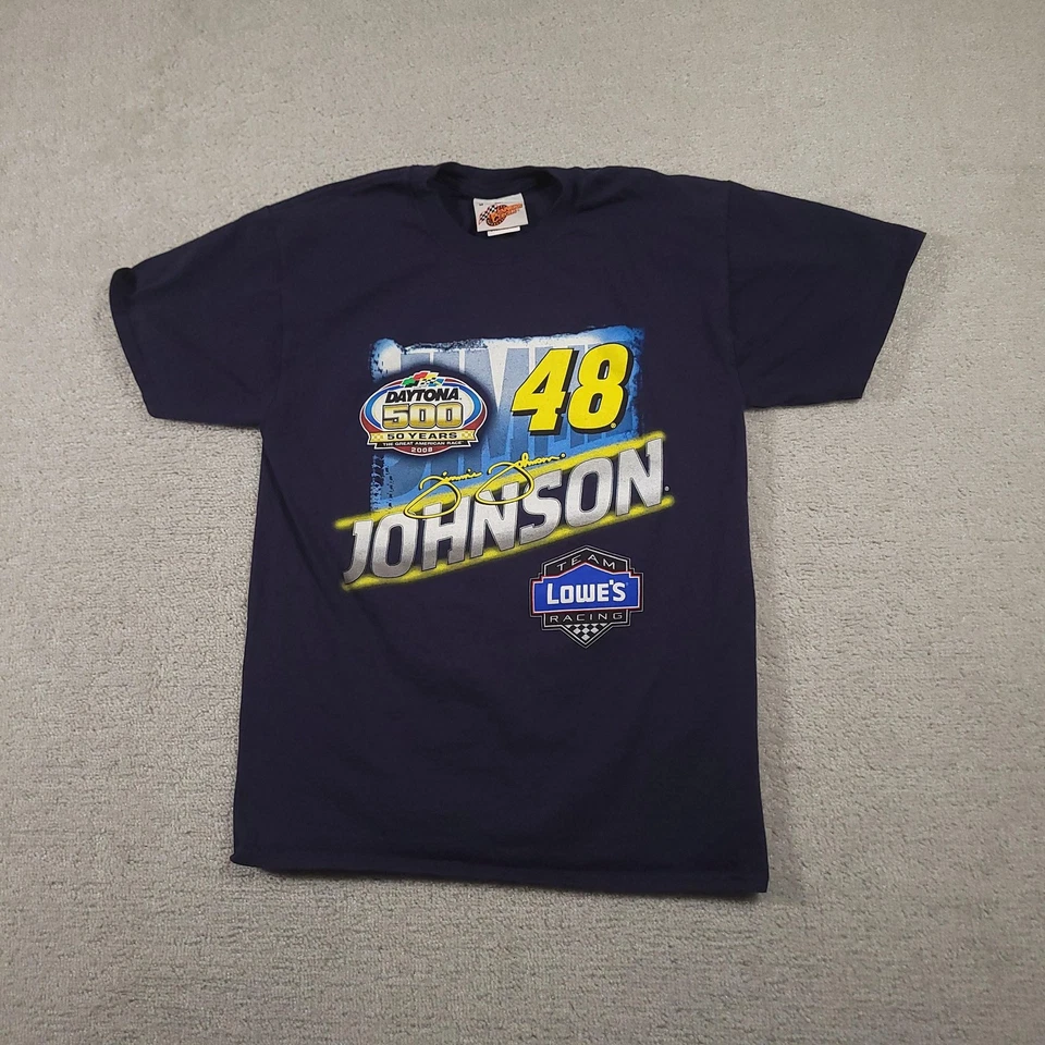 Camisa Jimmie Johnson Para Hombre Mediana Azul Marino NASCAR Racing Daytona 500 2008 Lowe's 48 Foto 2 de 4
