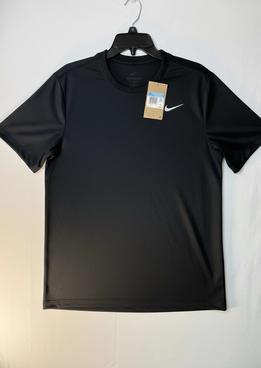 Nike Mens Dri-FIT Training Tee Short Sleeve Crew Neck Workout Shirt Black Size M