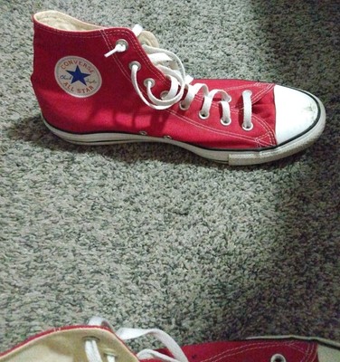 Converse Chuck Taylor All Star Hi High Top Shoes - Red 11.5 Santa patch