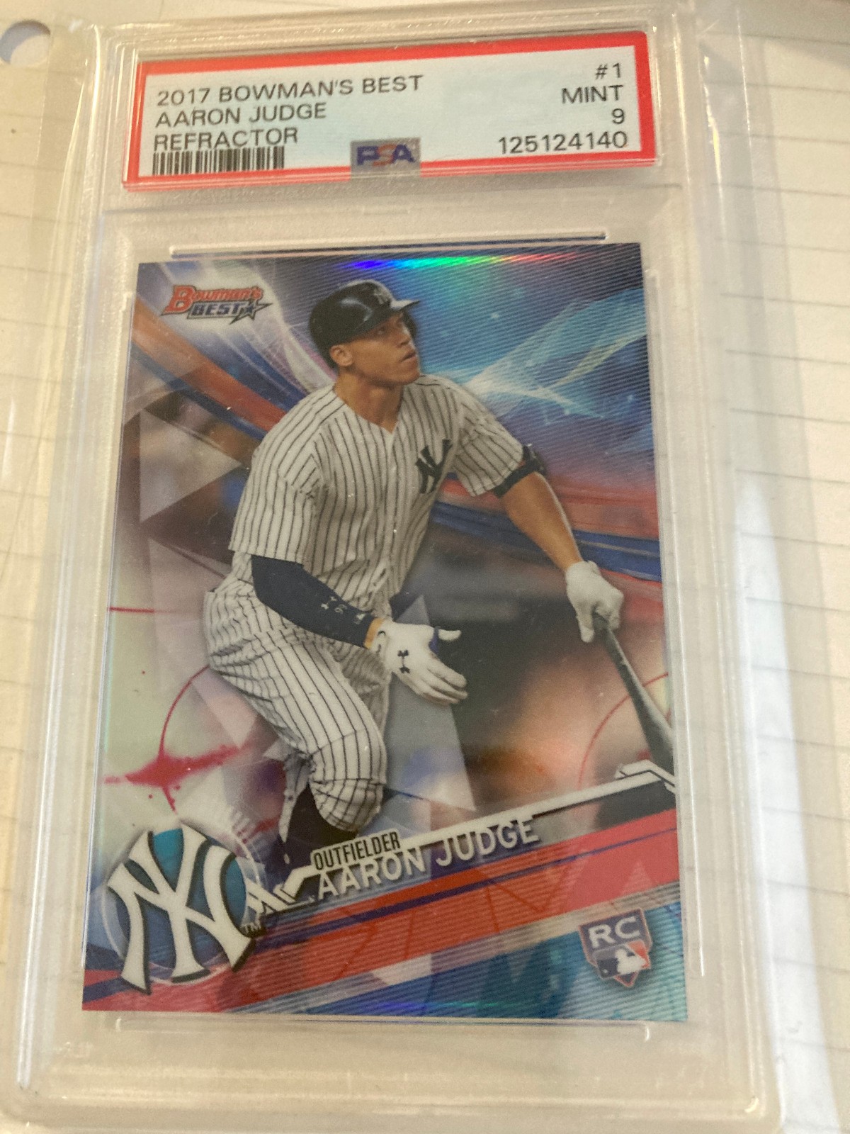 Aaron Judge Rookie PSA 9 2017 Bowman's Best - Refractor #1   MVP Batting Title