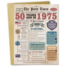 Funny 50th Birthday Gift, Card For Him Her, 50 Years Old, Multicolor