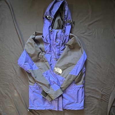 The North Face Men's Full Zip Parka Jacket Purple Black L GOR-TEX Outdoor