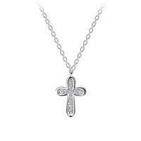 Kreuz AnhäNger Kette Echt 925 Sterling Silber Zirkonia Echtschmuck Damen Kinder