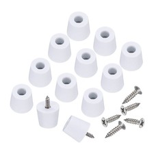 24pcs Rubber Feet Bumpers Buffer with Screws White 0.7" x 0.7"