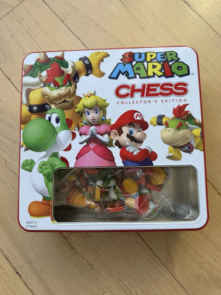 Super Mario Chess Set Collectors Edition Tin Box Nintendo 2009 COMPLETE - Image 3 of 4