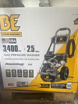 #ad BE Power 3400 PSI 2.5 GPM Gas Pressure Washer 223cc Cold Water Axial Pump $225.00