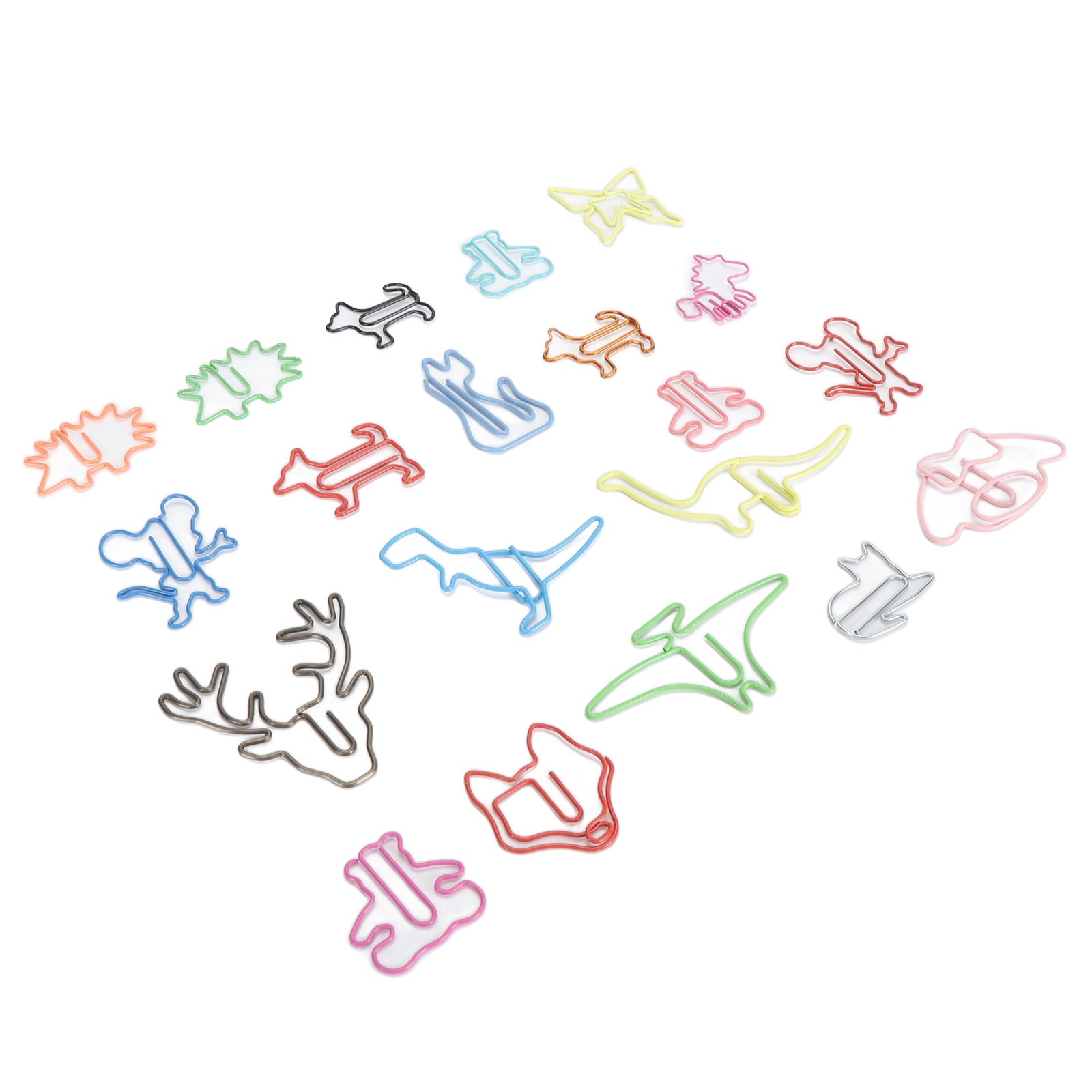 100pcs Animal Shaped Paper Clips Cute Funny Assorted Colors Metal Bookmarks Pape